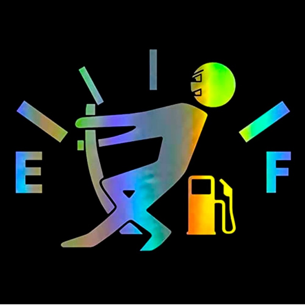 Car Stickers Gas tank cover Decal Fuel Gage Empty Stickers Fit Car, (Colorful)